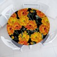 thumbnail image 1 of Ambesonne Floral Fitted Round Tablecloth, Calendula Flowers Pattern, 56"- 60" Diameter, Orange Laurel Green Black, 1 of 1