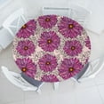 thumbnail image 1 of Ambesonne Floral Fitted Round Tablecloth, Chamomiles Vintage Nature, 36"- 40" Diameter, Pale Fuchsia and Blush, 1 of 1