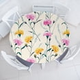 thumbnail image 1 of Ambesonne Floral Fitted Round Tablecloth, Colorful Carnation Flowers, 36"- 40" Diameter, Dark Yellow and Soft Pink, 1 of 5