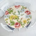 thumbnail image 1 of Ambesonne Floral Fitted Round Tablecloth, Colorful Wildflowers Fashion, 40"- 44" Diameter, Dark Coral Avocado Green, 1 of 5