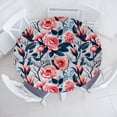 thumbnail image 1 of Ambesonne Floral Fitted Round Tablecloth, Delicacy in Rose Flowers, 36"- 40" Diameter, Coral Pale Blue Grey, 1 of 5