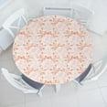 thumbnail image 1 of Ambesonne Floral Fitted Round Tablecloth, Flourishing Flowers Spring, 40"- 44" Diameter, Salmon Rose and Off White, 1 of 5