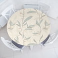 thumbnail image 1 of Ambesonne Floral Fitted Round Tablecloth, Garden Flower Sketchy Print, 45"- 56" Diameter, Ivory Ceil Blue and Beige, 1 of 5