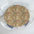 thumbnail image 1 of Ambesonne Floral Fitted Round Tablecloth, Garden Theme Hibiscus Sketch, 36"- 40" Diameter, Tan Pale Yellow Rose, 1 of 5