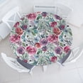 thumbnail image 1 of Ambesonne Floral Fitted Round Tablecloth, Grunge Flowers Prima Style, 56"- 60" Diameter, White Multicolor, 1 of 1