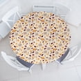 thumbnail image 1 of Ambesonne Floral Fitted Round Tablecloth, Meadow Flowers Spring Garden, 36"- 40" Diameter, Champagne Maroon Orange, 1 of 5