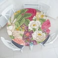 thumbnail image 1 of Ambesonne Floral Fitted Round Tablecloth, Modern Colorful Bold Flowers, 40"- 44" Diameter, Green Pink and Mauve, 1 of 4