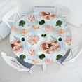 thumbnail image 1 of Ambesonne Floral Fitted Round Tablecloth, Oil Painting Wild Rose Print, 45"- 56" Diameter, Pale Blue and Warm Taupe, 1 of 5