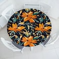 thumbnail image 1 of Ambesonne Floral Fitted Round Tablecloth, Orangish Tropical Flowers, 45"- 56" Diameter, Dark Orange Fern Green, 1 of 5