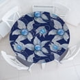 thumbnail image 1 of Ambesonne Floral Fitted Round Tablecloth, Pastel Leaves Berries Art, 56"- 60" Diameter, Deep Sky Blue and Grey, 1 of 1