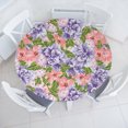 thumbnail image 1 of Ambesonne Floral Fitted Round Tablecloth, Pastel Romantic Flowers Art, 45"- 56" Diameter, Pale Lavender and Fern Green, 1 of 1