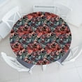 thumbnail image 1 of Ambesonne Floral Fitted Round Tablecloth, Peonies Branches Scenery, 36"- 40" Diameter, Dark Coral Teal and Blue, 1 of 5