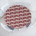 thumbnail image 1 of Ambesonne Floral Fitted Round Tablecloth, Peonies Repetitive Garden, 36"- 40" Diameter, Dark Coral and Pale Khaki, 1 of 1
