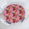 thumbnail image 1 of Ambesonne Floral Fitted Round Tablecloth, Phalaenopsis Orchids Exotic, 56"- 60" Diameter, Dark Coral and Olive Green, 1 of 1