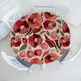 thumbnail image 1 of Ambesonne Floral Fitted Round Tablecloth, Poppy Flowerage Pattern Art, 56"- 60" Diameter, Pale Maroon and Dried Rose, 1 of 1