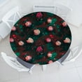 thumbnail image 1 of Ambesonne Floral Fitted Round Tablecloth, Romantic Dried Pinkish Roses, 45"- 56" Diameter, Hunter Green Redbrown, 1 of 5