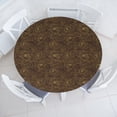thumbnail image 1 of Ambesonne Floral Fitted Round Tablecloth, Rose Sketch Pattern Line Art, 40"- 44" Diameter, Umber and Pale Earth Yellow, 1 of 5
