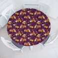 thumbnail image 1 of Ambesonne Floral Fitted Round Tablecloth, Roses and Chamomile Lover, 56"- 60" Diameter, Plum Pale Cinnamon, 1 of 5