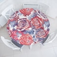 thumbnail image 1 of Ambesonne Floral Fitted Round Tablecloth, Simplistic Retro Roses Art, 40"- 44" Diameter, Dark Coral Lavender Blue, 1 of 5