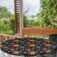 thumbnail image 1 of Ambesonne Floral Fitted Round Tablecloth, Summer Flowers Exotic Feels, 40"- 44" Diameter, Multicolor, 1 of 5