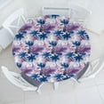 thumbnail image 1 of Ambesonne Floral Fitted Round Tablecloth, Tiger Lily Flowers Splashes, 40"- 44" Diameter, Dark Violet and Purple Grey, 1 of 1
