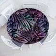 thumbnail image 1 of Ambesonne Floral Fitted Round Tablecloth, Tropical Forest Leaves Retro, 40"- 44" Diameter, Quartz Turquoise and Black, 1 of 5
