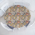 thumbnail image 1 of Ambesonne Floral Fitted Round Tablecloth, Vintage Style Hibiscus Art, 56"- 60" Diameter, Mauve Mustard Rose, 1 of 5