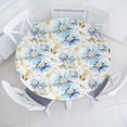 thumbnail image 1 of Ambesonne Floral Fitted Round Tablecloth, Watercolor Blossom Fashion, 36"- 40" Diameter, Dark Blue Grey and Ginger, 1 of 1