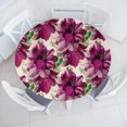 thumbnail image 1 of Ambesonne Floral Fitted Round Tablecloth, Watercolor Flowers Lines, 45"- 56" Diameter, Dark Magenta and Slate Brown, 1 of 5