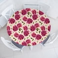 thumbnail image 1 of Ambesonne Floral Fitted Round Tablecloth, Watercolor Roses Repeating, 36"- 40" Diameter, Dark Coral Fawn and Sepia, 1 of 5
