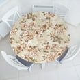 thumbnail image 1 of Ambesonne Floral Fitted Round Tablecloth, Weathered Look Roses Pattern, 45"- 56" Diameter, Off White and Pale Rose, 1 of 5