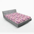 thumbnail image 1 of Ambesonne Floral Fitted Sheet 2 Pcs Set, Butterfly Cartoon Style, Full, Pale Pink Lavender, 1 of 3