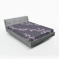thumbnail image 1 of Ambesonne Floral Fitted Sheet 2 Pcs Set, Japanese Sakura, Queen, Taupe Pale Pink, 1 of 3