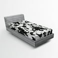 thumbnail image 1 of Ambesonne Floral Fitted Sheet, Abstract Leaf Ivy Swirl, Twin Size, Pale Grey White, 1 of 2