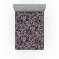 thumbnail image 1 of Ambesonne Floral Fitted Sheet, Art Botanical Spring Flowers, Full Size, Night Blue and Fern Green, 1 of 5