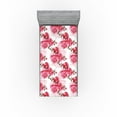 thumbnail image 1 of Ambesonne Floral Fitted Sheet, Art Romantic Peony Petals, Twin Size, Brown Pink and Magenta, 1 of 5