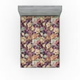 thumbnail image 1 of Ambesonne Floral Fitted Sheet, Art of Spring Flowers Garden, Full Size, Dark Purple Amber, 1 of 5