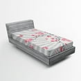 thumbnail image 1 of Ambesonne Floral Fitted Sheet, Birds on Cherry Tree, Twin XL Size, Pale Grey Pink, 1 of 2