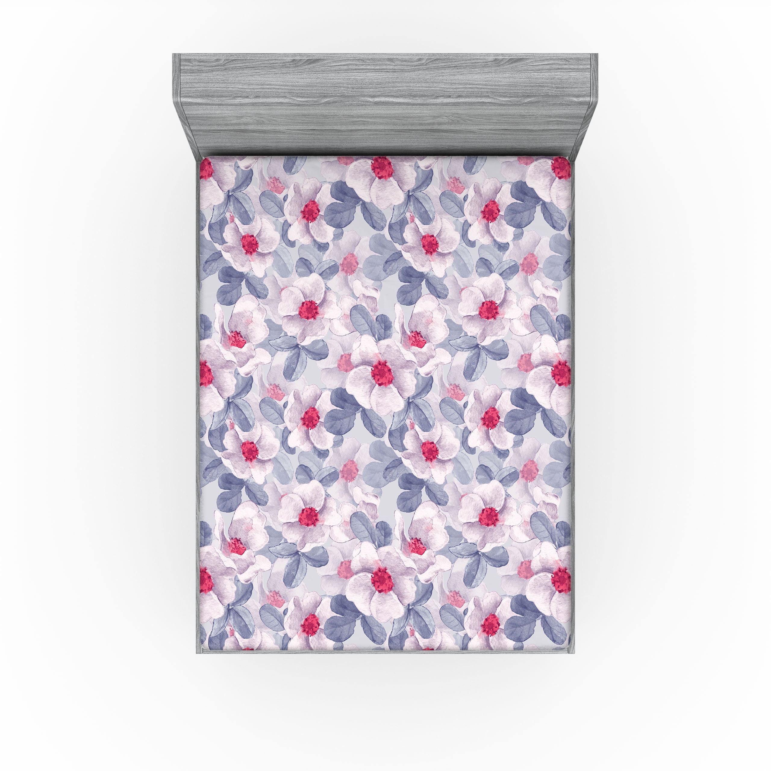 Ambesonne Floral Fitted Sheet, Blooming Art Spring Flowers, Full Size — free download