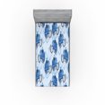 thumbnail image 1 of Ambesonne Floral Fitted Sheet, Blossoming Flowers Aquatic, Twin Size, Sea Blue and Soft Blue, 1 of 5