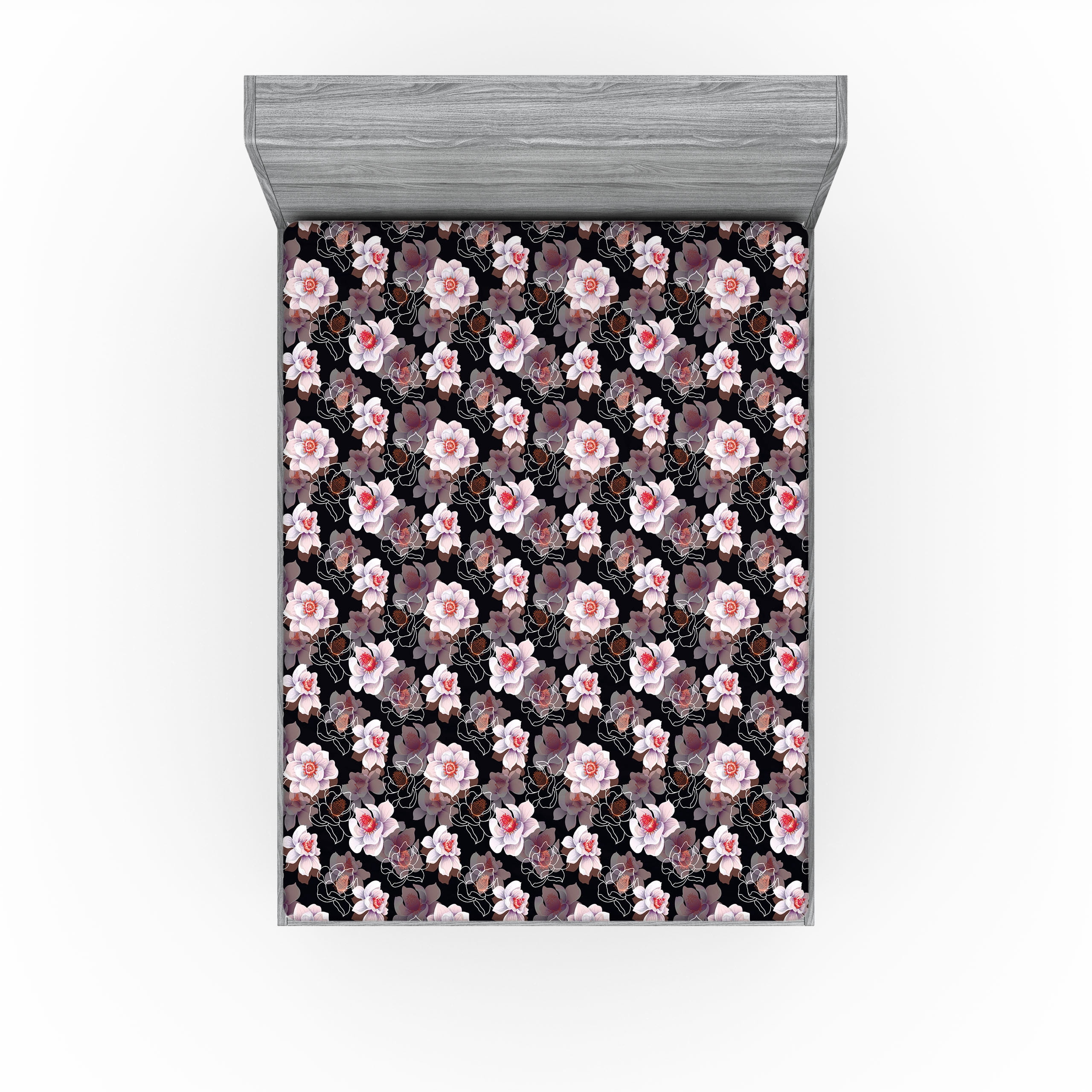Ambesonne Floral Fitted Sheet, Blossoming Flowers Summer, Full Size — free download