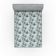 thumbnail image 1 of Ambesonne Floral Fitted Sheet, Blossoming Roses Romantic, Queen Size, Pale Azure Blue Evergreen, 1 of 5