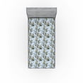 thumbnail image 1 of Ambesonne Floral Fitted Sheet, Blossoming Roses Romantic, Twin Size, Pale Azure Blue Evergreen, 1 of 5