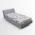 thumbnail image 1 of Ambesonne Floral Fitted Sheet, Blossoming Wild Flowers, Twin Size, White Yellow Purple, 1 of 2