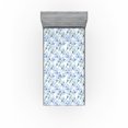 thumbnail image 1 of Ambesonne Floral Fitted Sheet, Blue Tender Romantic Flowers, Twin XL Size, Pale Sky Blue Green and White, 1 of 5