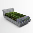 thumbnail image 1 of Ambesonne Floral Fitted Sheet, Bluebell Flowers Forest, Twin XL Size, Purple Green, 1 of 3