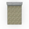 thumbnail image 1 of Ambesonne Floral Fitted Sheet, Botanical Print of Leaves, Full Size, Army Green Dark Blue, 1 of 5