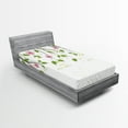 thumbnail image 1 of Ambesonne Floral Fitted Sheet, Branch with Flowers, Twin XL Size, Pink Green, 1 of 2