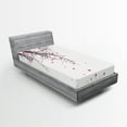 thumbnail image 1 of Ambesonne Floral Fitted Sheet, Cherry Blossom Flower, Twin Size, Pink Black, 1 of 3