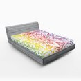 thumbnail image 1 of Ambesonne Floral Fitted Sheet, Colorful Damask Flowers, Full Size, Multicolor, 1 of 2